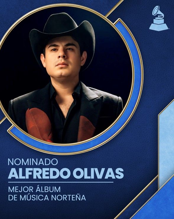 ALFREDO OLIVAS NOMINADO AL LATIN GRAMMY®️ 2025 EN LA CATEGORÍA “MEJOR ÁLBUM DE MÚSICA NORTEÑA” CON 'V1V0'